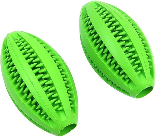 Alnicov 2pcs Dog Toy BallNontoxic Bite Resistant Toy Ball for Pet Dogs Puppy Cat,Dog Pet Food Treat Feeder Chew Tooth Cleaning Ball (Green)
