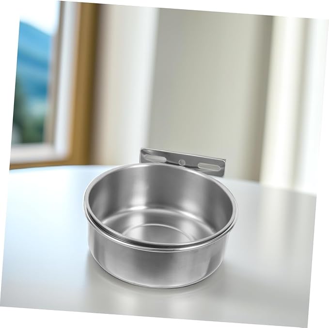 BESPORTBLE Bird Parrot Feeding Bowl Stainless Steel Water and Food Dish for Cockatiel Conure Parakeet and Lovebirds Easy to Holder for Bird Cage Feeding