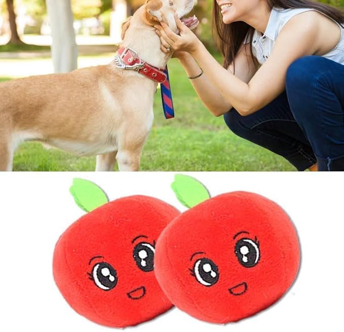 Cyrank Dog Toys for Small Dogs and Puppies, Squeaky Dog Toys Cute Stuffed Teeth Grinding Relieve Boredom Fruit Shape Plush Toy for Pets Dogs Cats