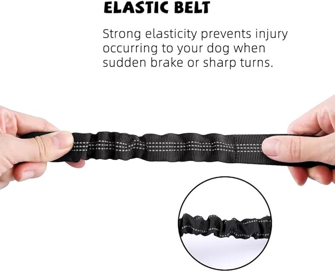 PETSPLAZA Dog Seat Belt, Retractable Dog Car Harness Adjustable Dog Seat Belt for Vehicle Nylon Pet Safety Seat Belts Heavy Duty & Elastic (Gray)
