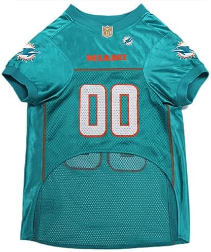 Pets First NFL Miami Dolphins Dog Jersey, Size Large, Football Shirt Costume for Pet, Dog Sports T-Shirt, NFL Team Clothing for Cats, Licensed Pet Apparel Available in 7 Sizes and 32 Teams