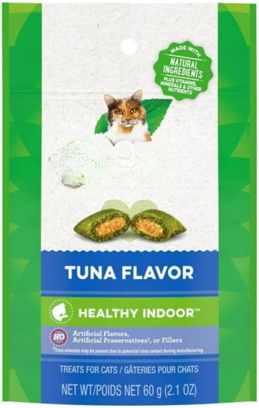SEDLAV Feline Smartbites Healthy Indoor Natural Treats for Cats, Tuna Flavor, 2.1 Oz Pouch, Sticker,