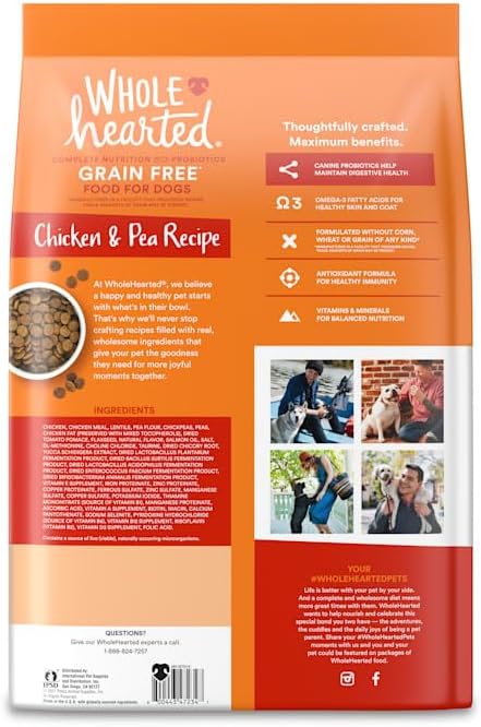WholeHearted by Petco Grain Free All Life Stages Chicken & Pea Recipe Dry Dog Food 40 lbs.