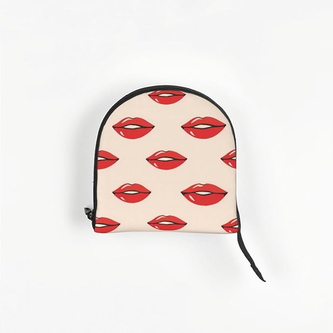 Red Lips (1) Print Foldable Pet Tote Bag, Shoulder Carrier for Small Dogs and Cats
