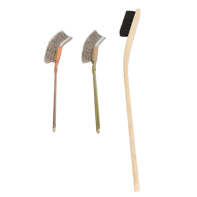 Bird Cage Cleaning Brush, Brushes Steel Long Handle Bird Cage Cleaning Tool Birdcage Accessory with 3 Size Options for Small Animal Enclosures Brush, Wood