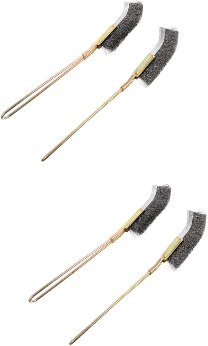 Housoutil 4pcs Bird Cage Cleaning Brush Copper Handle Pet Cage Cleaner for Easy Storage and Cleaning