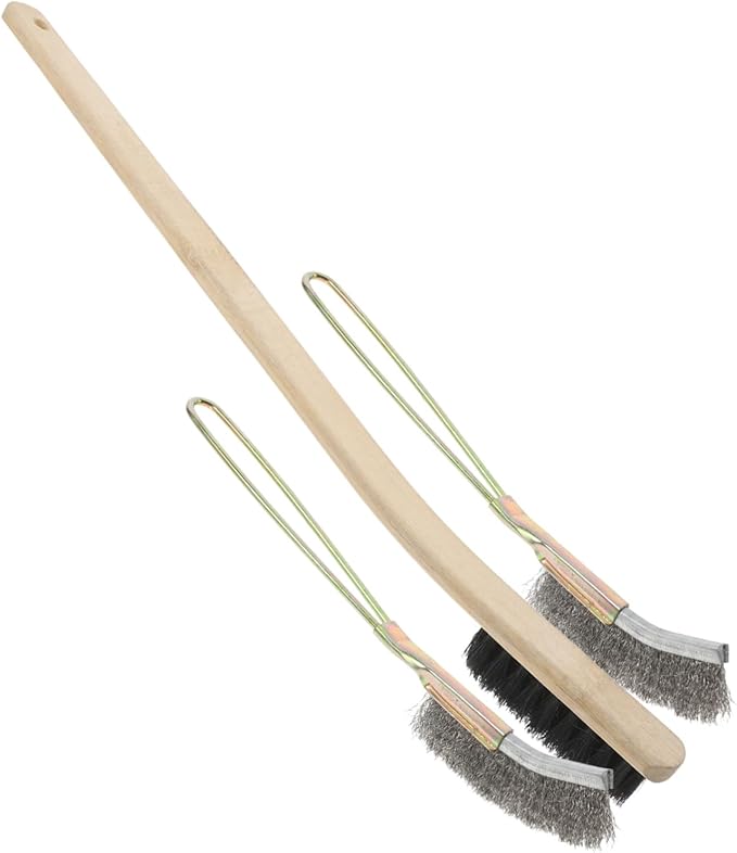 VICASKY 3pcs Bird Cage Cleaning Brush Wooden Handle Versatile Pet Cage Cleaner for Birdcages Parrots and Animals for Easy Maintenance and Quick Cleaning Sessions