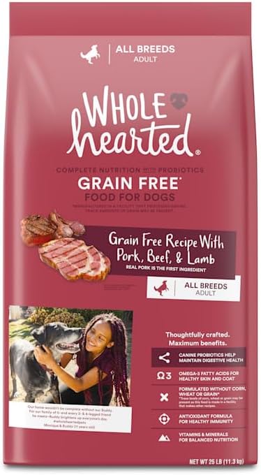 WholeHearted by Petco Grain Free Pork Beef & Lamb Recipe Dry Dog Food 25 lbs.