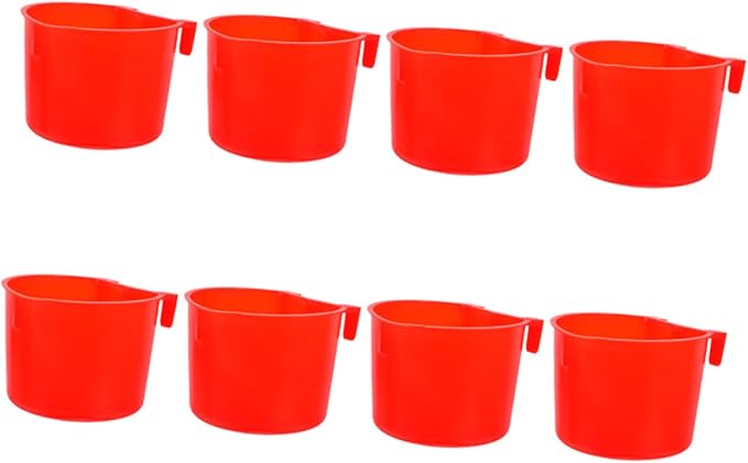 Holibanna 8pcs Hanging Pet Feeding Water Bowl for Rabbits Birds and Poultry Thickened Cage Cups for Easy Mounting and Versatile Use for Small Animals Chicken and Cages