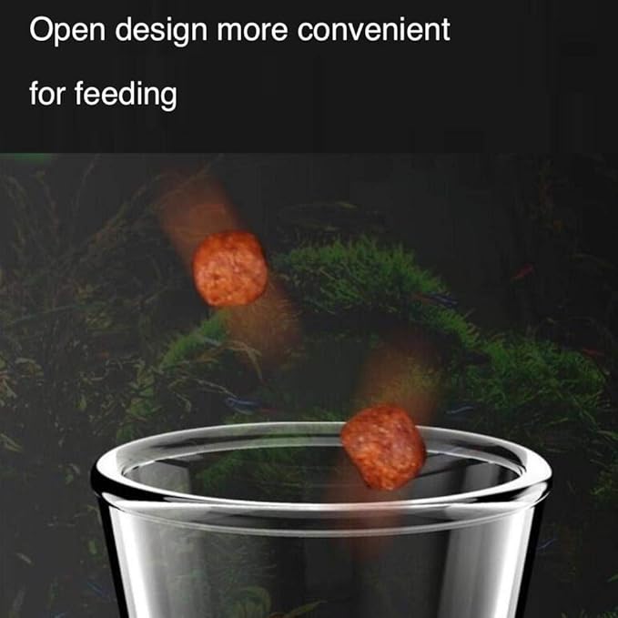 Shrimp Feeding Tube and Dish,Clear Crystal Glass Shrimp Feeder Tube Tray for Fish Tank Aquarium Shrimp