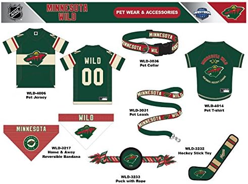 NHL Minnesota Wild Tee Shirt for Dogs & Cats, Large. - Are You A Hockey Fan? Let Your Pet Be An NHL Fan Too!
