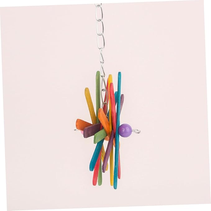 BESPORTBLE 2pcs Parrot Bite Colorful Hanging Block Chew String Bird for Cage Accessory Teeth Grinding Suitable for Parrots and Small Birds