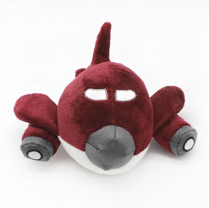 Angoily Plane Shape Squeaky Dog Chew Toy 7.87 Inch Interactive Pet Toy for Teeth Cleaning Bite Resistant Sound Playing Durable Chew for Dogs and Cats