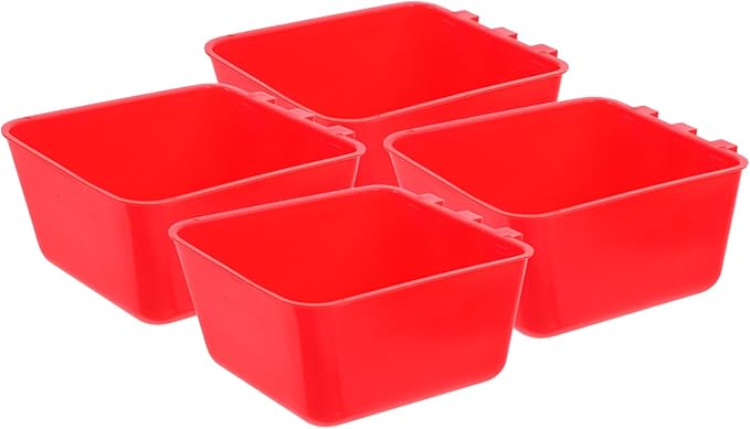Milisten 4pcs Rabbit and Bird Cage Feeder Cups Sturdy Hanging Food and Water Bowls 12.5 * 9.5 * 6CM Convenient Drinker for Chickens Rabbits and Small Animals