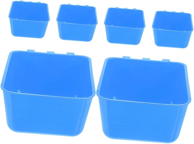 MERRYHAPY 6pcs Hanging Bird Cage Food Bowl for Rabbits Birds Chickens Sturdy Plastic Feeding Cup Watering Cup Easy Install Remove