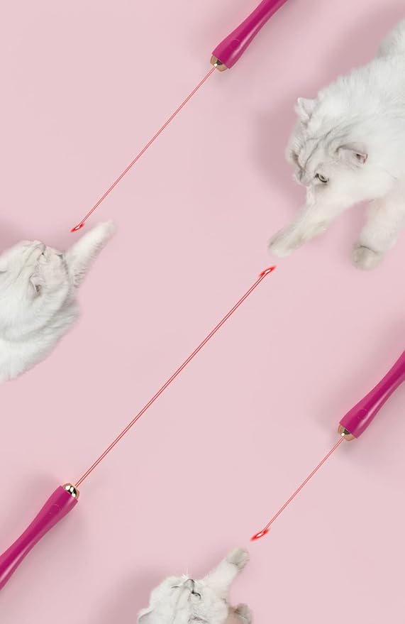 Pet Life ® 'Wander-Cat' 10-in-1 Customizeable Attachments and Dual Laser Cat Teaser Wand Chaser Interactive Cat Toy