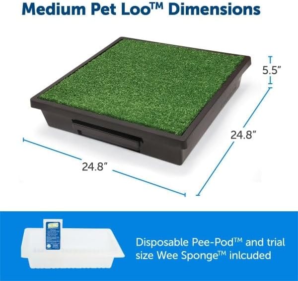 PetSafe Pet Loo Portable Dog Potty,Toilet Alternative for Puppy Pads, Perfect for House Training, Easy-to-Clean Grass Mat, Large
