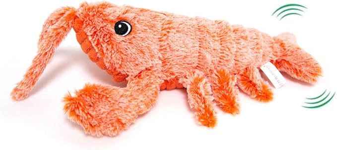 Floppy Lobster Interactive Dog Toy, Funny Wiggly Lobster Dog Toy for Small/Medium/Large Dogs, USB-Rechargeable Dog Chewing Teething Moving Toy for Indoor Outdoor Puppy and Cats