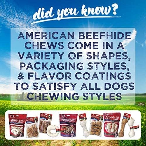Pet Factory American Beefhide 5in Twist Sticks Dog Dental Chews - Natural Rawhide Dental Chews for Small to Medium Dogs, Promotes Oral Health - Natural, 5 Inches (1 lb Pack)