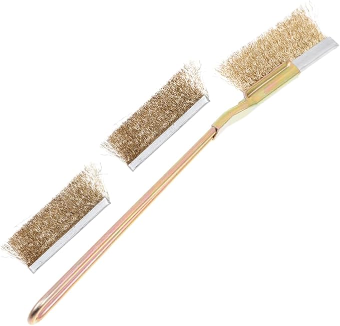 POPETPOP 1set Bird Cage Cleaning Brush with Handle Steel and Copper Wire Bristles for Deep Cleaning Nests Platforms and Accessories