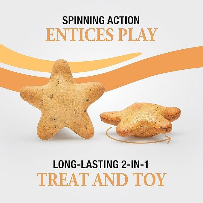 Good ‘n’ Tasty Spinning Stars Cat Treat, 3.2 Ounces, 2-in-1 Treat & Toy Made with Real Chicken, Chicken Liver & Catnip, Encourages Playfulness & Low Calorie