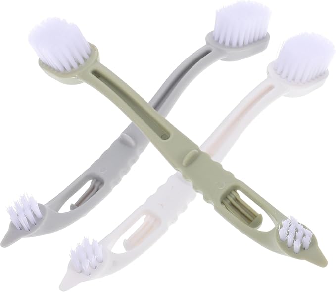 Toyvian 3pcs Bird Cage Cleaning Brush with Dual Gentle Bristles for Cleaning of Bird Cages and Material Accessory