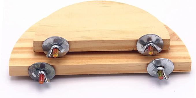 2 Pcs Parrot Wood Semicircle Stands for Small Animals Hamster Platform Jumping Board Sturdy PET Bird Cage Accessories