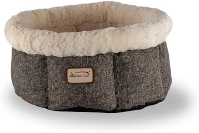 Armarkat Cozy Cat Bed in Beige and Gray C105HHS/MB