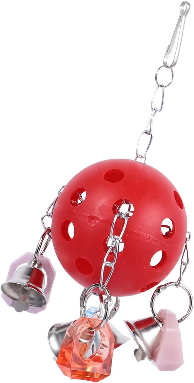 Colorful Parrot Bell Ball Hanging for Bird Cage Chewable Climbing with Ringing Bells Stress Relief and Entertainment for Pet Birds Suitable for Parakeets and Parrots