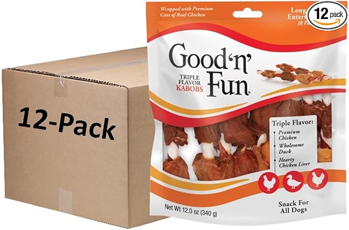 Good'N'Fun Triple Flavored Rawhide Kabobs for Dogs