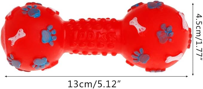 Rubber Barbell Soft Chew Bite Molar Teeth Toys Play Funny Footprint Bone Pet Cat Kitten Dog Puppy Products Interactive Dumbbell Toy