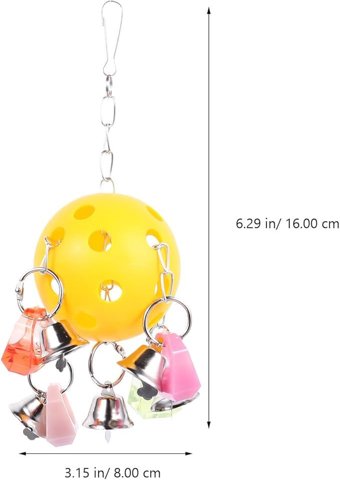 Levemolo Parrot Hanging Bell Ball Colorful Bird Bite with Bell for Cage Chewing and Playing Sturdy Pet Bird Cage Hanging Decoration for Parrots