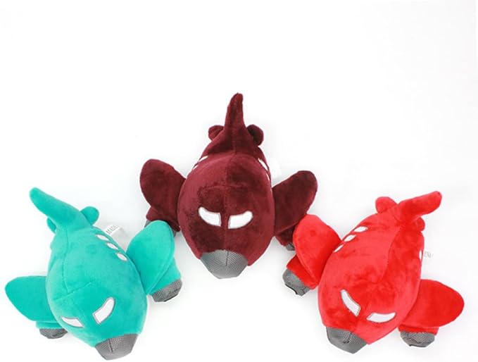 Didiseaon 3pcs Pet Interactive Plane Shape Squeaky Chewing Toy Creative Sound Playing Intellectual Toys for Dogs Cats Red Reduce Boredom Destructive Behavior