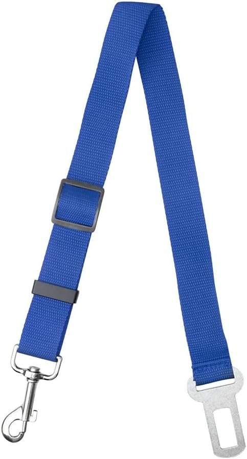 4 Pack Cat Dog Pet Safety Seat Belt Adjustable Clip for Car SUVS Vehicle Harness Lead Leash Seat Tether, (Nylon Fabric- Black, Blue, Red, Purple) (Blue)