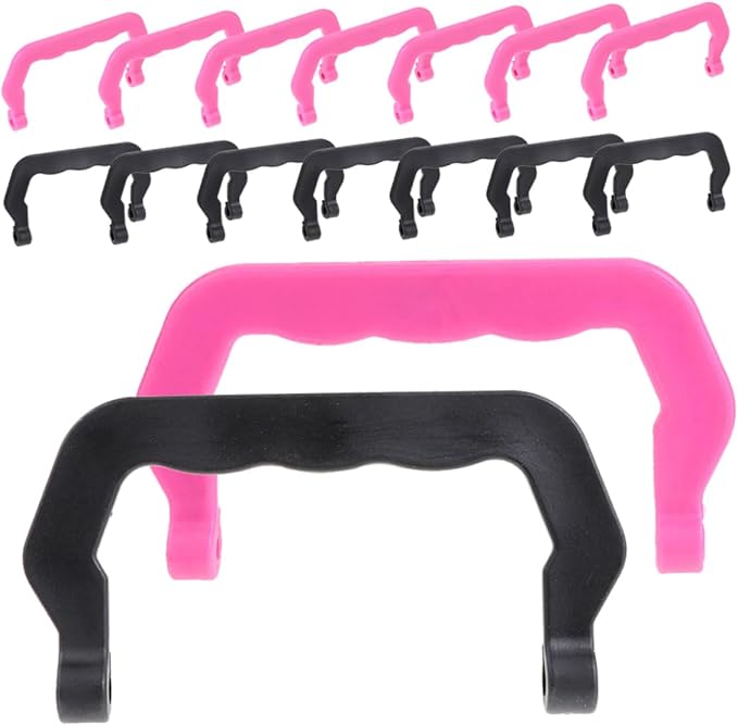 Happyyami 20pcs Pet Cage Handles Set Ergonomic Durable and Portable Birdcage Accessories for Hamsters Easy to Install Multi-use Black and Pink for Safe Transport