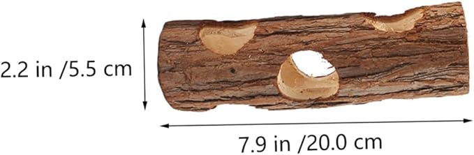 Hamster Wooden Tree Hole 2pcs (15cm 20cm) Natural Chew Tunnel for Small Pets Rabbit Ferret Bird Cage Accessories