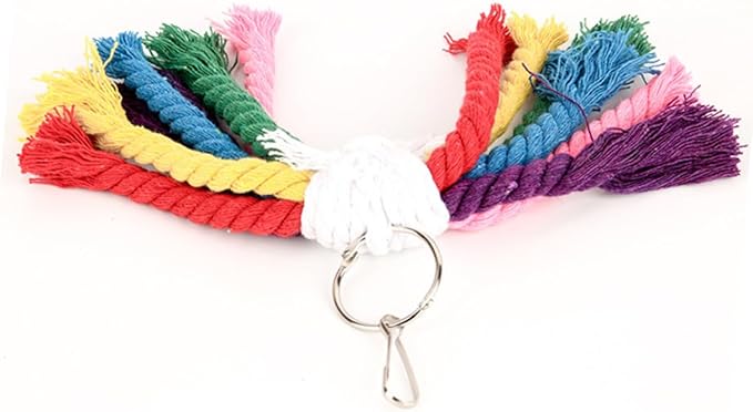 SUPVOX Creative Parrot Cotton Rope Hanging Bite Fun Playing String for Parrots Cockatiels Parakeets Bird Cage Accessory for Chewing Exercise