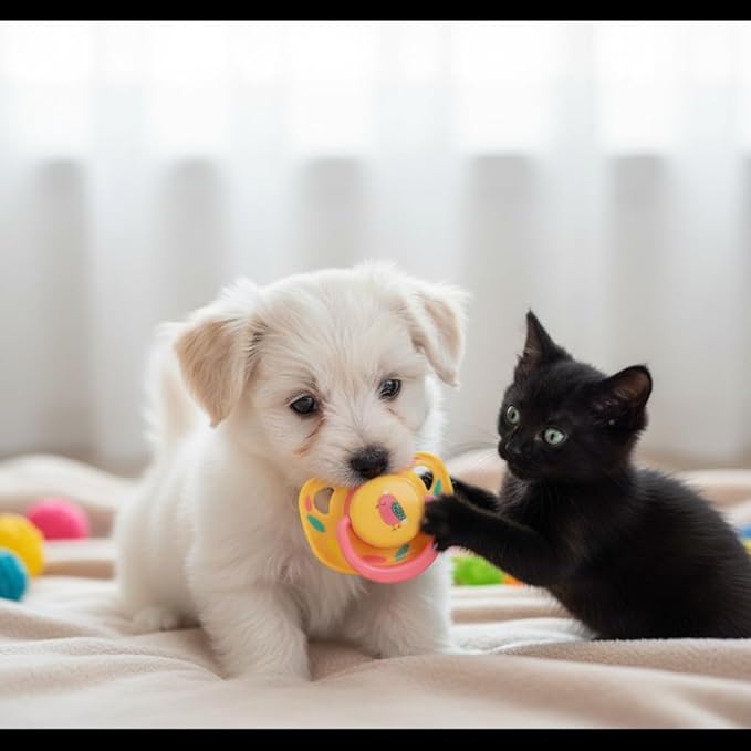 Pet Silicone Calming Pacifier, Dog Pacifiers for Small Dogs, Kitten Pacifiers, Puppy Teething Toys and Cat Chew Toys, Essential Pet Supplies, Puppy Essentials and Kitten Supplies (Chicks)