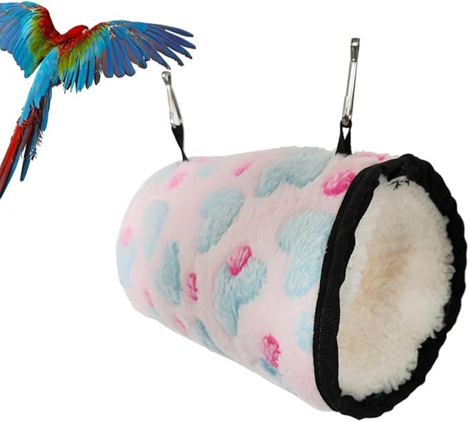 BESPORTBLE Hamster Hanging Hammock Bed Plush Warm Nest Sleeping Sack 17x10cm for Small Pets Parrot Bird Cage Accessory Random Color