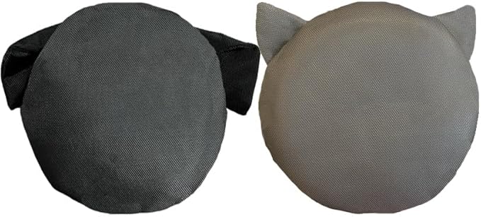 Piggy Poo and Crew Dog and Cat Bite Proof Squeaker Disc Ruffhouse Fetch Frisbee Toys for Puppies Dogs Small Animals