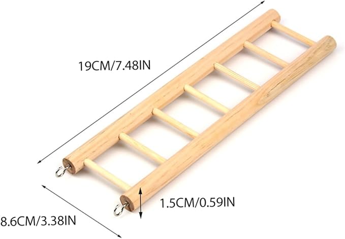 Wooden Climbing Ladder for Parrots Hamsters and Squirrels Mini PET Toy 6 Steps for Bird Cage Entertainment and Exercise