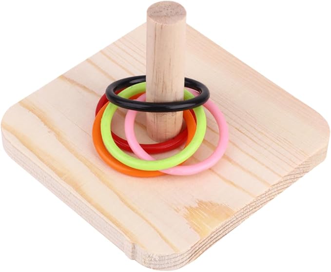 Parrot Interactive Ring Toss Educational Bird Cage Accessory with Protective Rings for Parakeets Cockatiels Small Birds Skill Development and Exercise