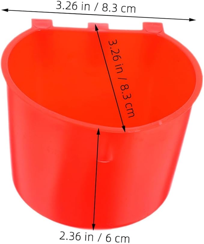 OUNONA 8pcs Hanging Plastic Bird Cage Feeding Bowls 8.3x8.3x6cm Thickened Water and Food Cup for Rabbits Small Animals Pet Feeding Equipment