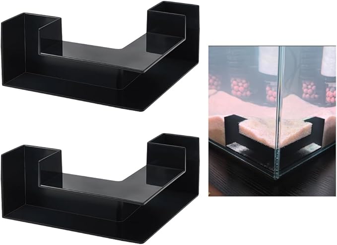 FINGERINSPIRE 2 Pcs L-Shaped Aquarium Tunnel 4.9x4.9x2.2inch Black Plastic Fish Hideout Shrimp Cave for Aquatic Pets Habitat Plastic Aquarium Tunnel for Fish Hideout and Aquatic Decor