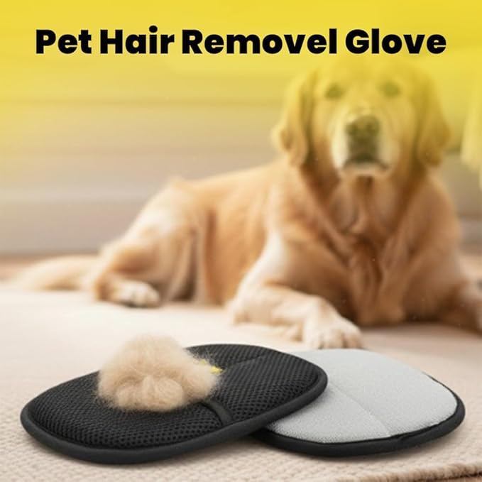 Pet Hair Removal Glove for Cats & Dogs- Reusable Electrostatic Pet Hair Glove, Magic Brush Pet Hair Remover Tool for Laundry, Couch, Carpet, Car Seat (1pcs-Black)