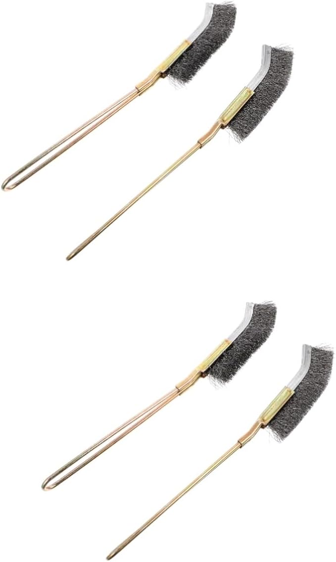 Angoily Cage Cleaner Cleaning Brush for Bird Cage 4 Pcs Birdcage Brush Bird Cage Pet Cage Cleaning Bird Brush Bird Cleaning Supplies Mini Steel Handle
