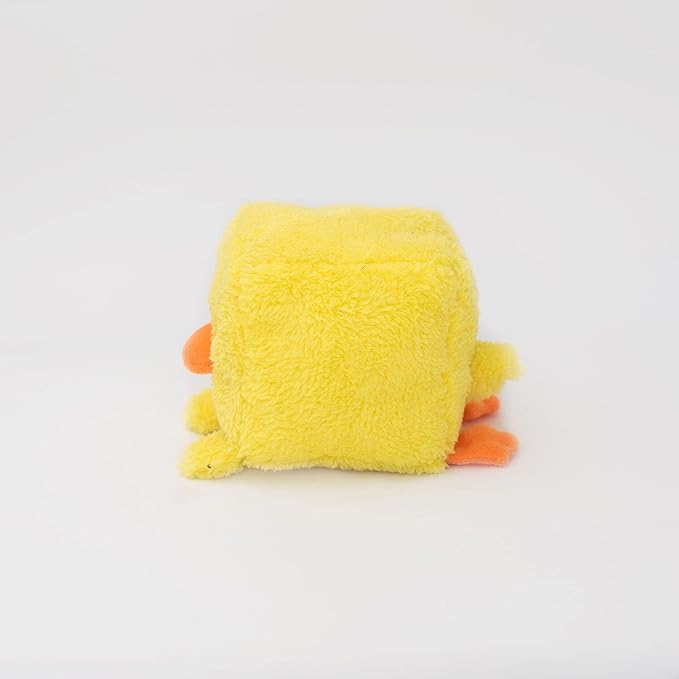 ZippyPaws - Squeakie Blocks, Stuffing Squeaky Plush Dog Toy, Square Shape for Endless Fun - Duck