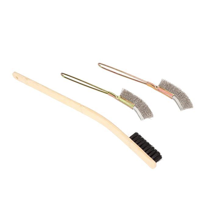 Bird Cage Cleaning Brush, Brushes Steel Long Handle Bird Cage Cleaning Tool Birdcage Accessory with 3 Size Options for Small Animal Enclosures Brush, Wood