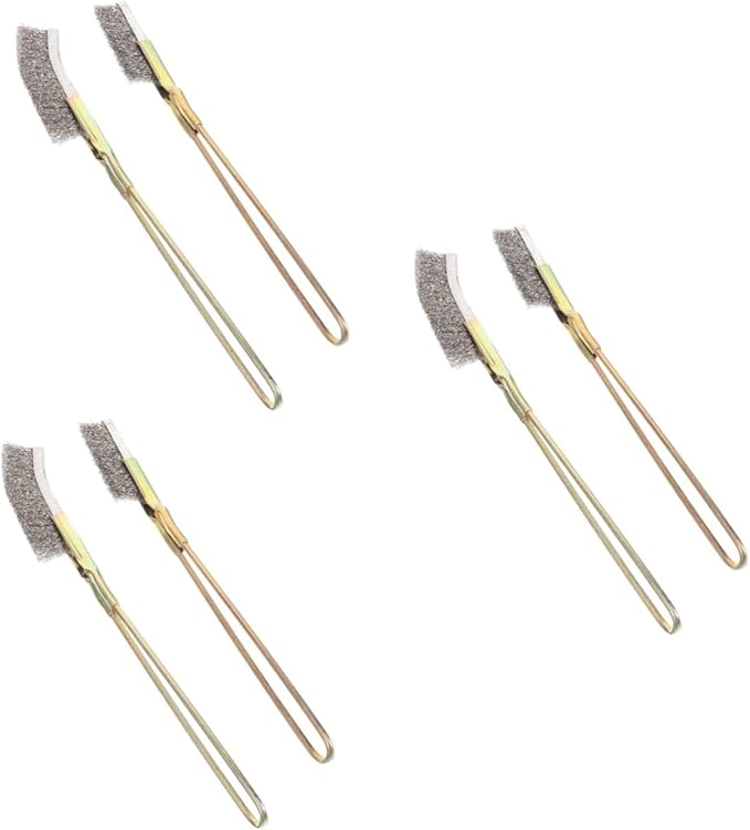 VANZACK 6pcs Long Handle Bird Cage Cleaning Brush Durable Tool for Parrot Cage Maintenance Easy Storage Hanging