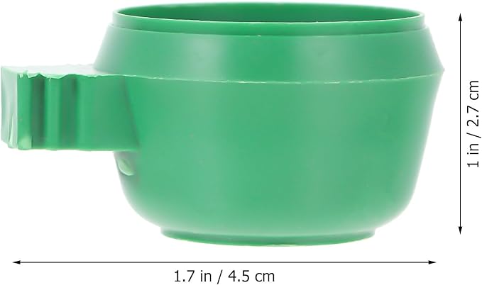 15pcs Green Small Bird Feeding Bowls Lock Food and Water Tray for Parrots and Small Birds Cage Supplies